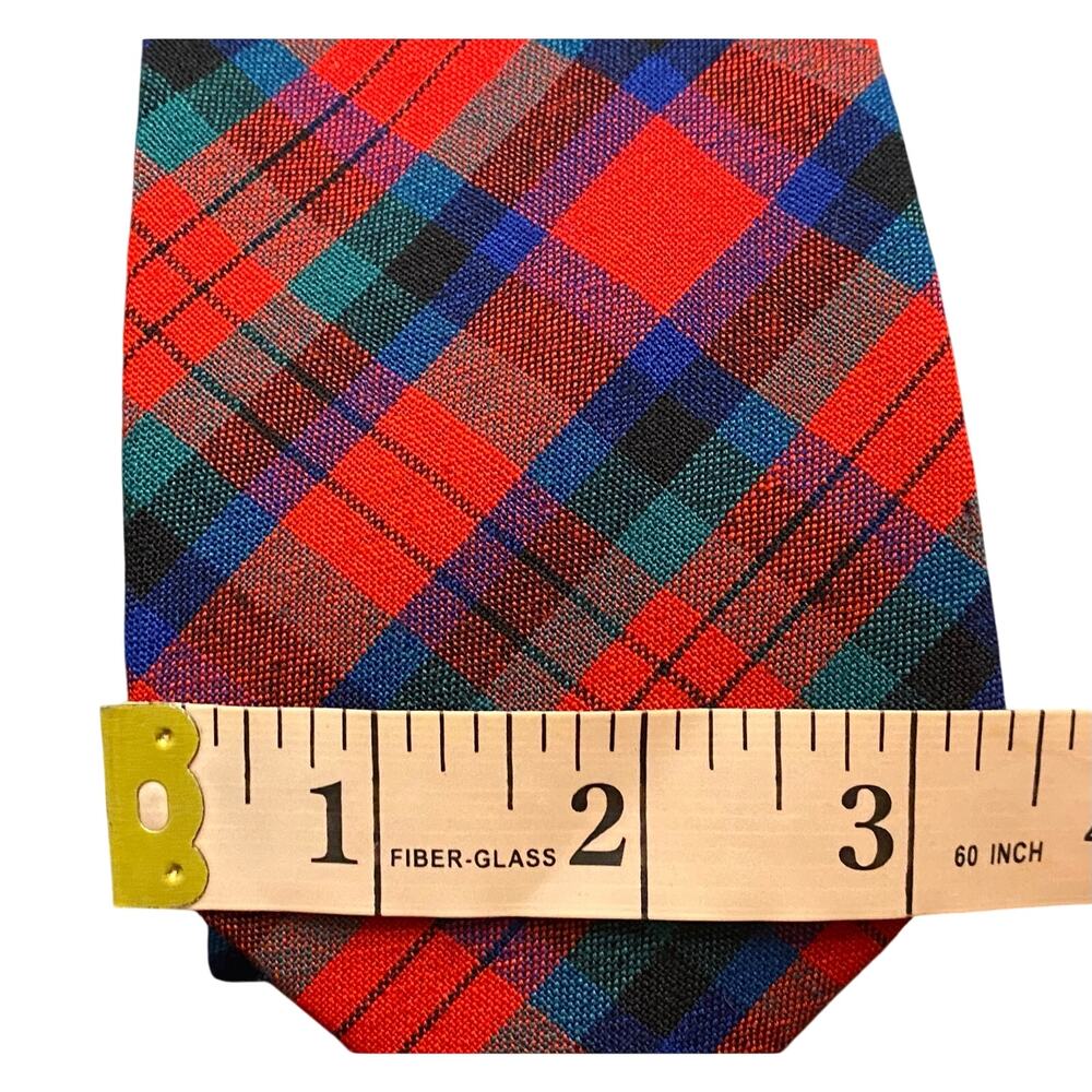 Pendleton 100% Virgin Wool Tartan Plaid Necktie Red USA Vintage Heritage Classic - Picture 4 of 4